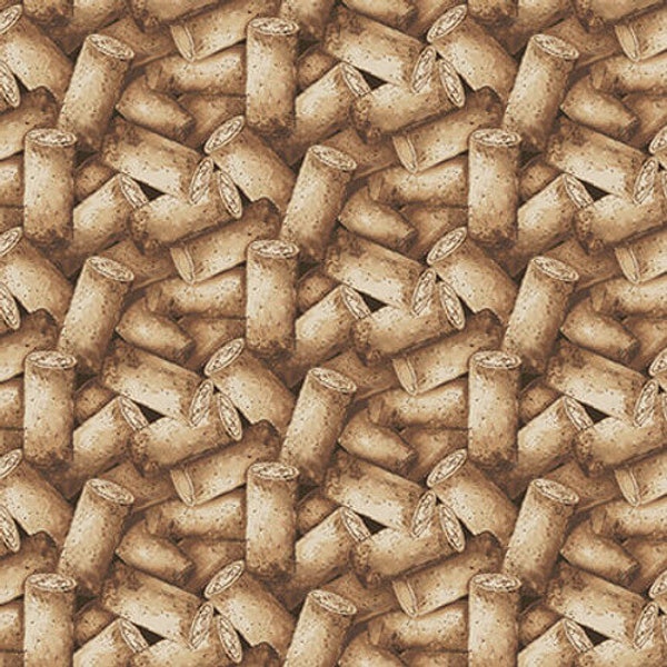 After Five - Packed Corks - #342-33 Brown - by Henry Glass - 100% Cotton Woven Fabric, Choose Your Cut