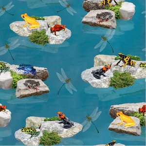 Fab Frogs - #2017G - by Milvale Design Studio for Kennard Fabrics - 100% Cotton Woven Fabric