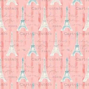 Lighthearted in Paris - Iconic Paris - Eiffel Tower - 100% Cotton Woven Fabric, Choose Your Cut
