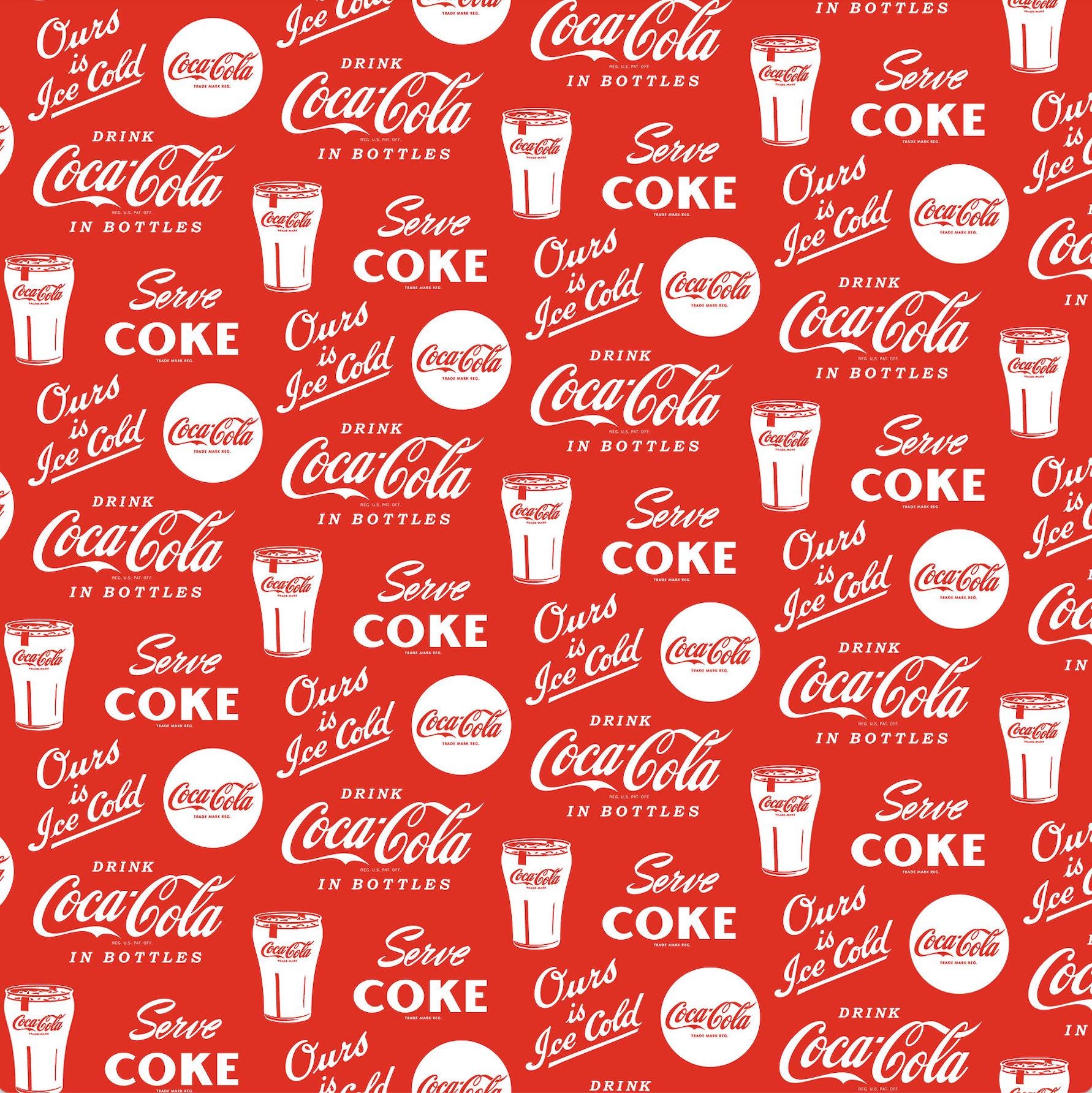 Drink Coca-cola - Pattern # CC1009-26 - by Northcott - 100% Cotton