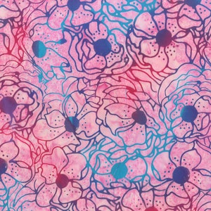 BATIK - Watercolor Sunshine PINK - Pattern # 835Q-2 - by Anthology - 100% Cotton - Choose Your Cut