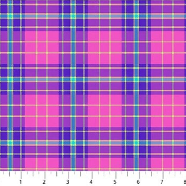 Piccadilly - Pink Multi Large Plaid - Pattern # W24427-28 - by Northcott - 100% Cotton Woven Fabric - Choose Your Cut