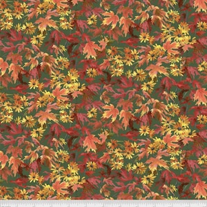 Autumn Retreat Leaves - Pattern #ARET 5580 G - by P & B Textiles - 100% Cotton Woven Fabric
