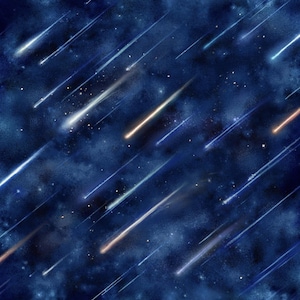 Cosmic Tapestry 59-9301 Blue - Shooting Stars - by Oasis - Cotton Fabric - Choose Cut