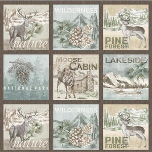 NATURE&#39;S LANDSCAPES - Pine Forest Patchwork - Sold by the 2/3 yd repeat - # DCX11837-MULT-D - by Michael Miller - 100% Cotton Woven Fabric