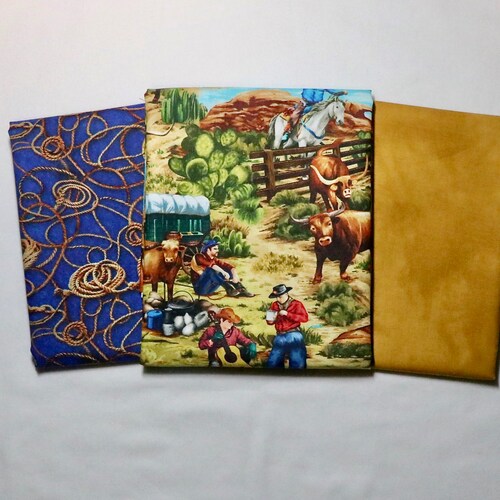 18 Piece FAT QUARTER Bundle - Cattle Drive - By Oasis - Western Theme - A Cowboy's Life - 100% Cotton Woven Fabrics main image 0
