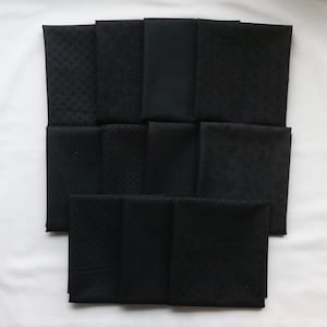 Black Reproduction Prints - Essentials After Midnight - 11 Piece Fat Quarter Bundle - by Wilmington - 100% Cotton Woven Fabrics