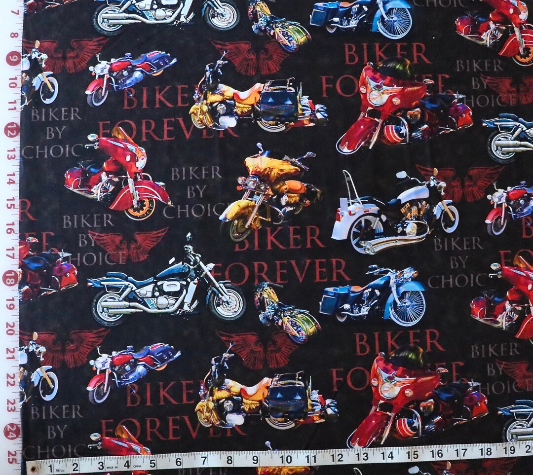 Biker by Choice Allover Pattern AL-3765-9C Biker Forever by David ...