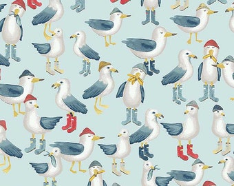 Flock of Seagulls - From Hook, Line and Sinker - Hooked on a Feeling - by Dear Stella - 100% Cotton Woven Fabric - Choose Your Cut