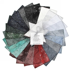 Silver Metallic Fat Quarters - 22 Piece Bundle - #METFQ-28-Silver - by Hoffman - 100% Cotton Woven Fabric