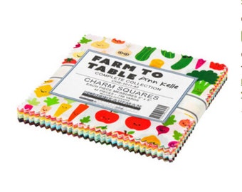 Charm Squares: Farm to Table by Ann Kelle - 42 Pieces - Complete Collection - by Robert Kaufman - 100% Cotton Woven Fabric