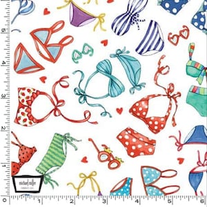 Sea La Vie - Bikinis - #DDC11793-WHIT-D - par Michael Miller - 100 % coton - Choisissez votre coupe