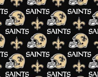 NEW ORLEANS SAINTS, Licensed National Football League Team Fabric, 100% Cotton Woven Fabric, Choose Your Cut