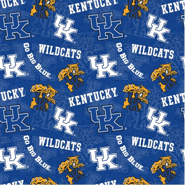 NCAA/Cotton-Kentucky Tone on Tone - Kentucky Wildcats - Sykel Enterprises - 100% Cotton Woven Fabric, Choose Your Cut