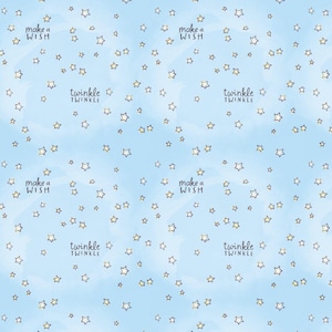 Troetelbeertjes baby ~ Make A Wish # 44011107-01 Lichtblauw - Twinkle Twinkle - by Camelot - 100% geweven katoen