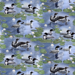 Still Waters - Loons All Over - Druk cyfrowy - #DP26792-44 - Northcott - 100% bawełniana tkanina tkana - Wybierz swój krój