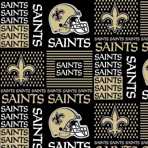 NEUE ORLEANS SAINTS, lizenzierte National Football League Team Stoff, 100 % Baumwolle gewebt Stoff, wählen Sie Ihren Schnitt