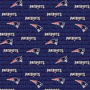 NEW ENGLAND PATRIOTS, Licensed National Football League Team Fabric, 100% Cotton Woven Fabric, Choose Your Cut