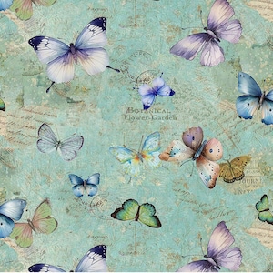Butterfly Dreams - #BUG-CD2907 GRÜN - Hübsche Schmetterlinge und Text - von Timeless Treasures - 100% Baumwollgewebe - Wählen Sie Ihren Schnitt