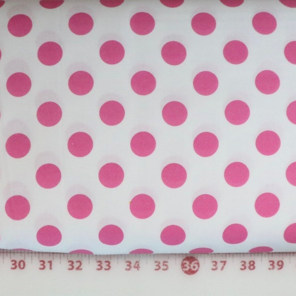 Large Pink Polka Dots on White - Pattern #1649-28894-ZP - by Quilting Treasures - 100% Cotton Woven Fabric - Choose Your Cut