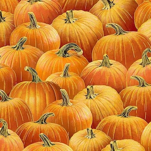 Timeless Treasures Pattern # 7662, Packed Metallic Pumpkins, 100% Cotton Woven Fabric, Choose Your Cut