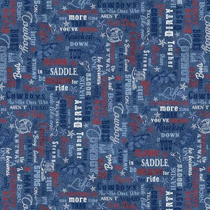Cowboy Blues - Words - Pattern #28149-44 - by Northcott - 100% Cotton Woven Fabric - Choose Cut
