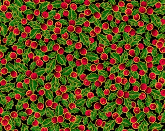 Lavish Poinsettias - Packed Berries - Pattern #28942 -J - by QT Fabrics - 100% Cotton Woven Fabric