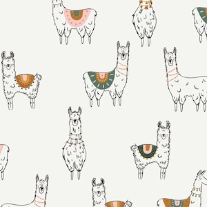 REMNANT 23 Inches - Born to Roam Llamas, by Art Gallery, 100% Cotton Woven Fabric
