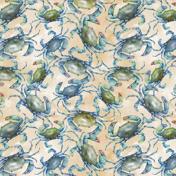Ocean Life - Crab Consortium - 54987-3 Sand - by Windham - Cotton Fabric - Choose Cut