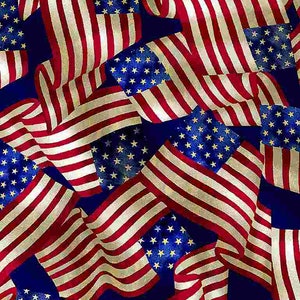 Timeless Treasures - Packed Flags - USA - We the People - Pattern # USA-C8321 - Stars and Stripes - 100% Cotton Woven Fabric - Choose Cut
