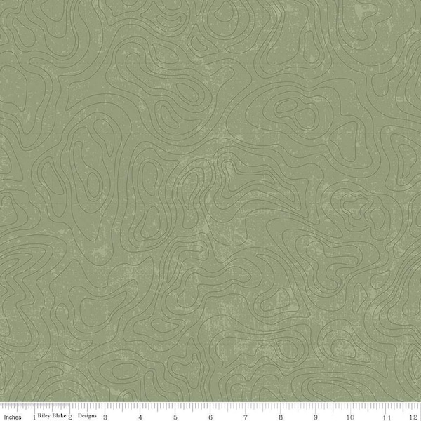 National Parks Topographic Map - Green - #C13293-GREEN - by Riley Blake - 100% Cotton Woven Fabric - Choose Your Cut