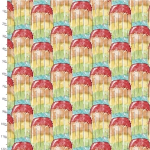 Sweet Summertime - by 3 Wishes - Rainbow Popsicles - 100% Cotton Woven Fabric - Choose Your Cut