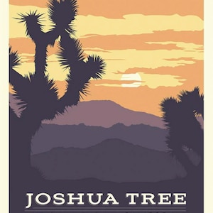 National Parks Poster Panel - Joshua Tree - #P8791 - by Riley Blake - Measures 36 x 43.5 Inches - 100% Cotton Woven National Park Fabric