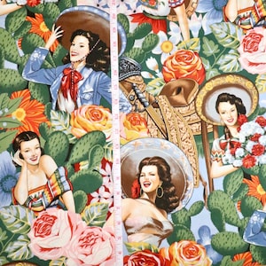 Las Señoritas - by Alexander Henry - #6542 AR Bright - Tejido 100% algodón - Elige tu corte