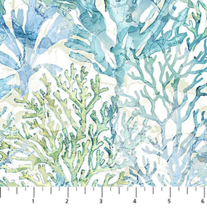 Remnant 32 Inches - Deep Blue Coral - #DP28125-10 - by Northcott - 100% Cotton Woven Fabric