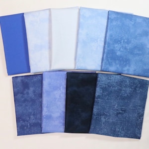 Moody Blues - 9 Piece Fat Quarter Set - 100% Cotton Woven Fabric
