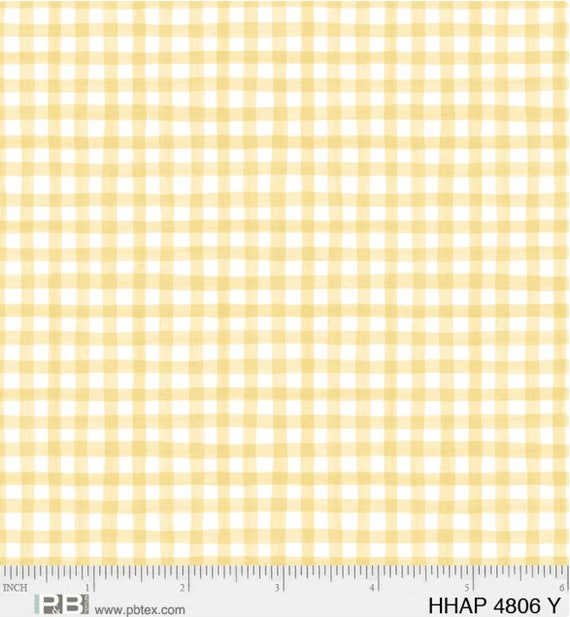 Homemade Happiness - Yellow Checks - Pattern # HHAP 4806 Y - P & B Textiles, 100% Cotton Woven Fabric, Choose Your Cut