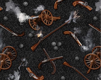 Unidos Venceremos (Digital) - # 8579-99 Negro - Artillería - de Studio E - Tela tejida 100% algodón - Elige tu corte