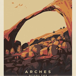 National Parks Poster Panel Arches by Riley Blake - #PD13295 - Measures 36 x 43.5 Inches - 100% Cotton Woven National Park Fabric