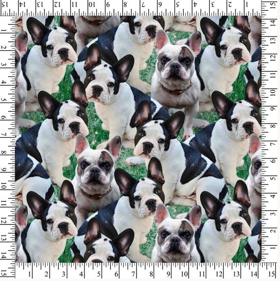 French bulldog cotton fabric sale