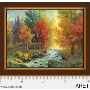 Autumn Retreat - 2/3 Yard Panel - Pattern # ARET 5578 PA - by P & B Textiles - Designed by Abraham Hunter - 100% Cotton Woven Fabric