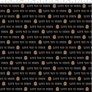 Gótico Halloween Digital Love You - Y4444-3 Negro - de Clothworks - Tejido 100 % algodón - Elige tu corte