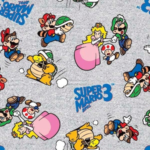 Nintendo - Go Mario & Friends - Multi - # 20264 - by Springs Creative - 100% Cotton Woven Fabric, Choose Your Cut