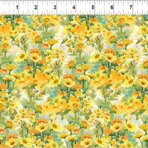 Decoupage - Sunflowers Yellow - Pattern # 9DC-1 - In the Beginning Fabrics - 100% Cotton Woven Fabric, Choose Your Cut