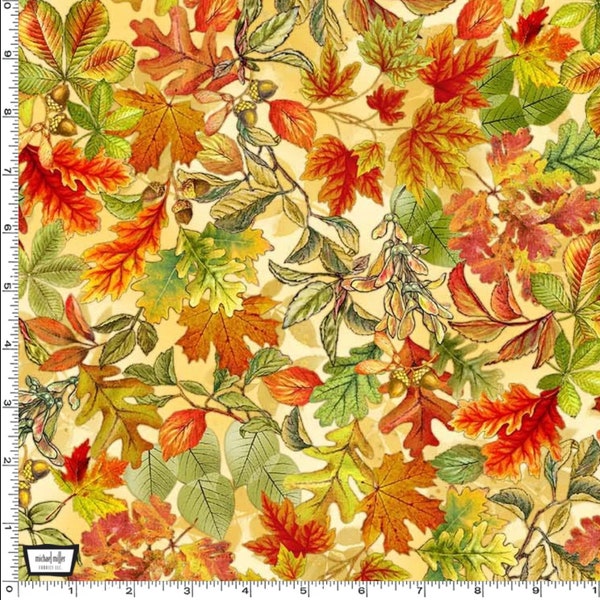 Flower Fairies of the Autumn - Fairy Leaves - Pattern #DDC11524-CRML-D - by Michael Miller - 100% Cotton Woven Fabric - Choose Your Cut