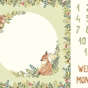 Woodland Babes - mijlpaalpaneel - 43" x 60" - #DP27165-72 - by Northcott - 100% geweven katoen