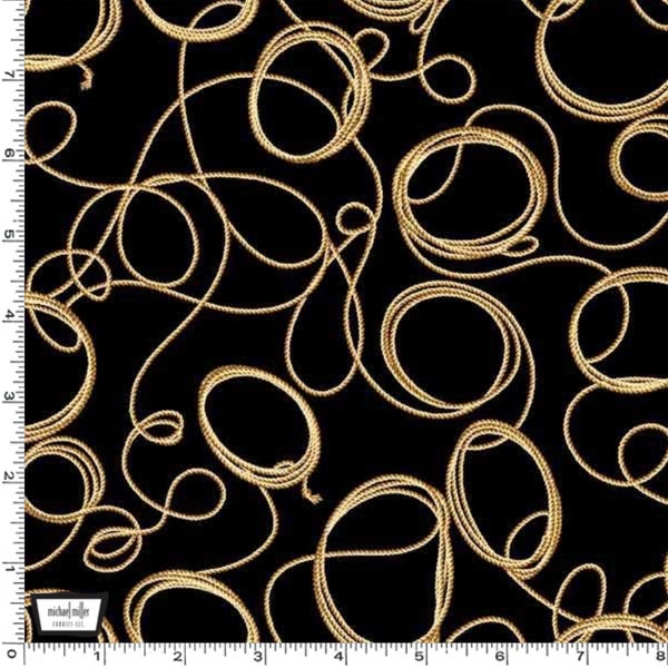 Big Sky Country - Lasso - Pattern #CX11307-BLAC-D - by Michael Miller - 100% Cotton Woven Fabric - Choose Your Cut