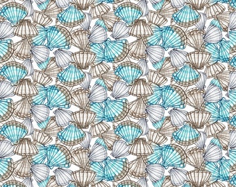 Sandy Toes Packed Shells - #Y4047-62 Taupe - by Clothworks - 100% Cotton Woven Fabric - Choose Your Cut