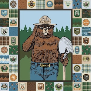 Smokey Bear - Only You Can Prevent Wildfires - #P14646-PANEL - by Riley Blake - 100% Cotton Woven Fabric - Measures 36&quot; x 43&quot;
