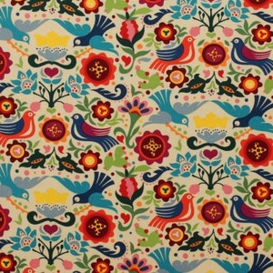 REMNANTS - La Paloma - Pattern # 7593BRR Tea - Mexican Folkloric - Alexander Henry - 100% Cotton Woven Fabric